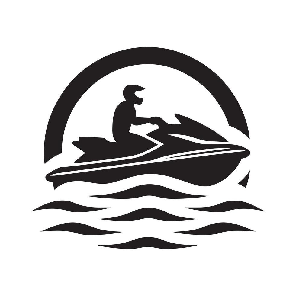 Download Jet Ski Silhouette Illustrations for Logo and Web Design vector