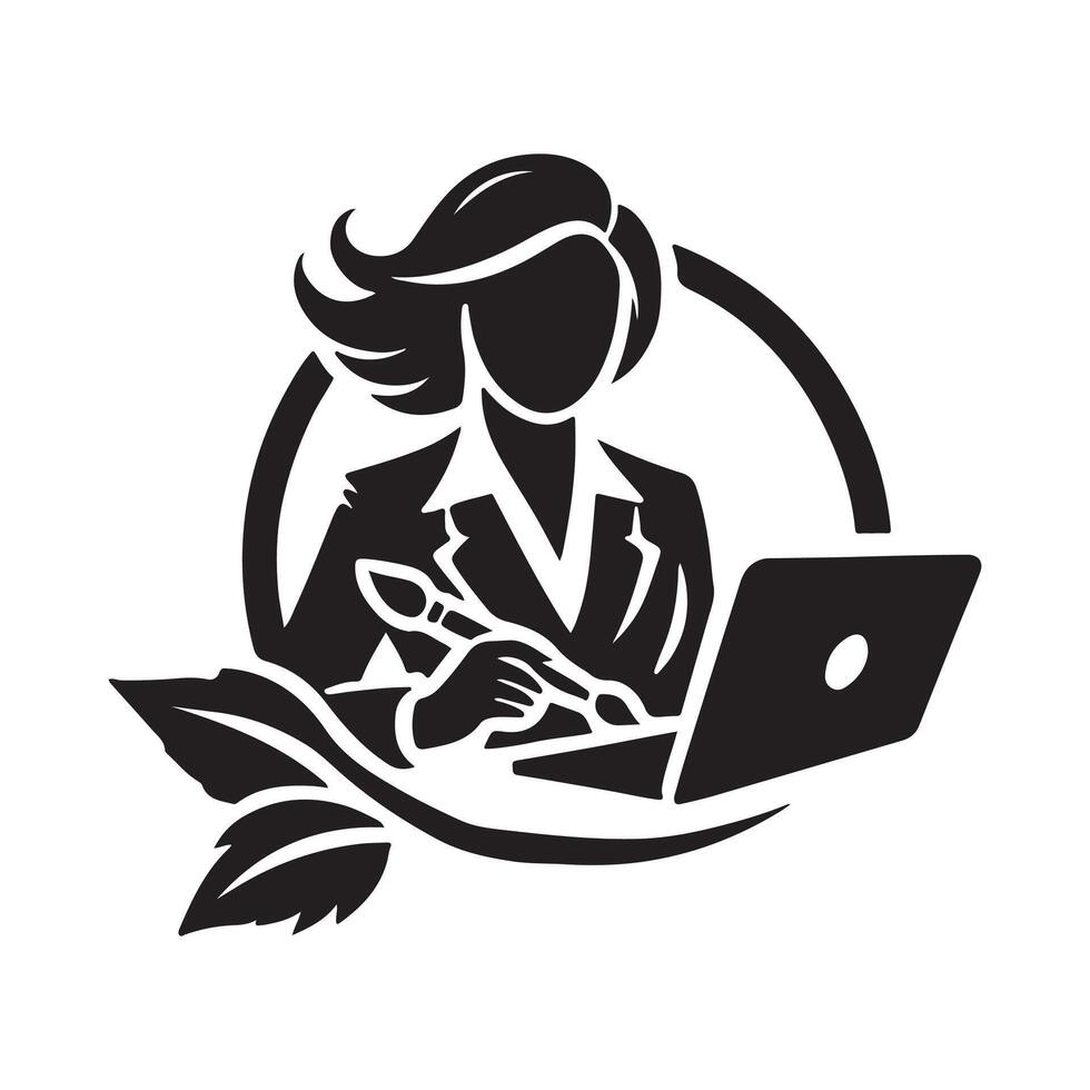 Professional Businesswoman Silhouette Illustrations for Business Presentations vector