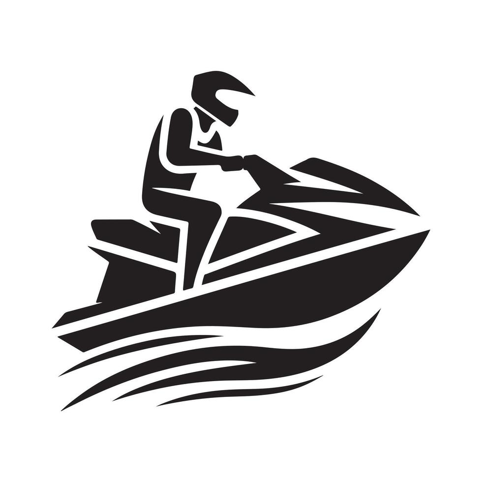 Jet Ski Silhouette Vectors Illustrations for Sports and Action Graphics