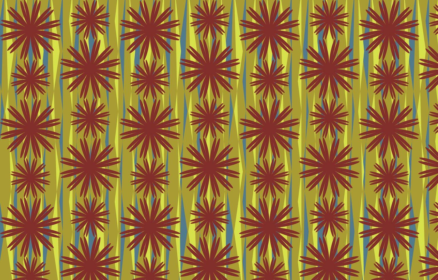 floral in the forest african pattern vector
