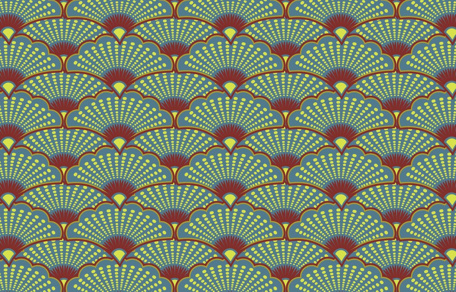 african wax print in floral pattern vector