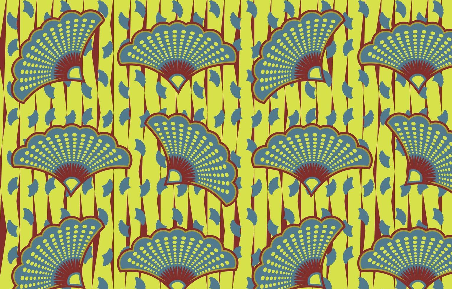 green and lime african wax print vector