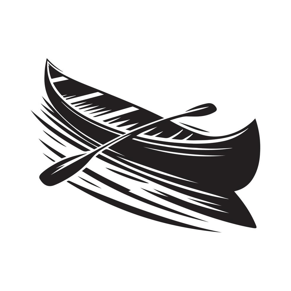 Premium Canoe Silhouette Illustrations for Print Materials and Collateral vector