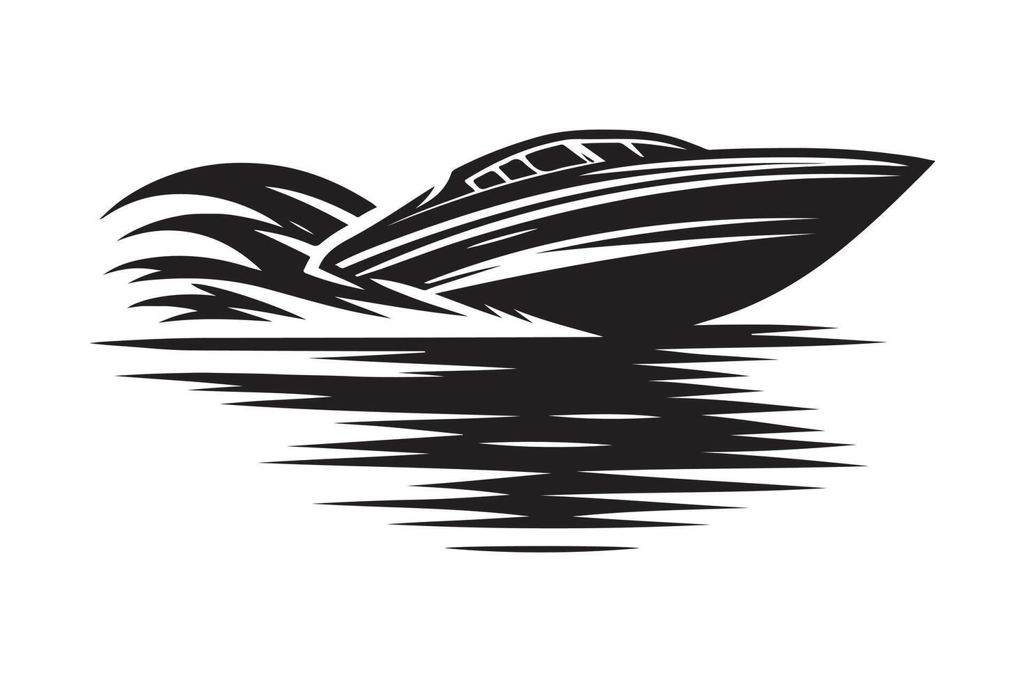 Custom Speedboat Silhouette Graphics for Creative Branding vector