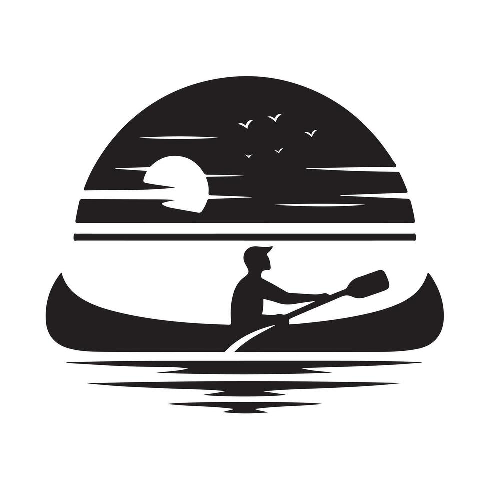 Canoe Silhouette Illustrations for Outdoor Retailers and Marketing Campaigns vector