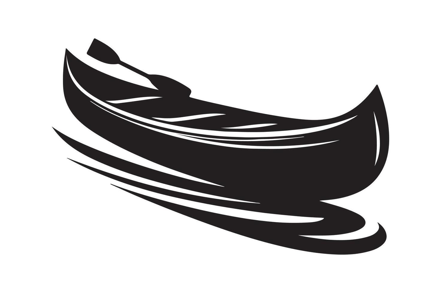 Download Canoe Silhouette Illustrations for Waterway Themed Designs vector