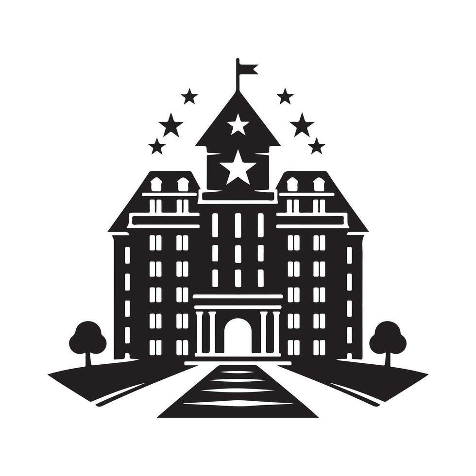 Download Hotel Silhouette Graphics for Tourism Projects vector