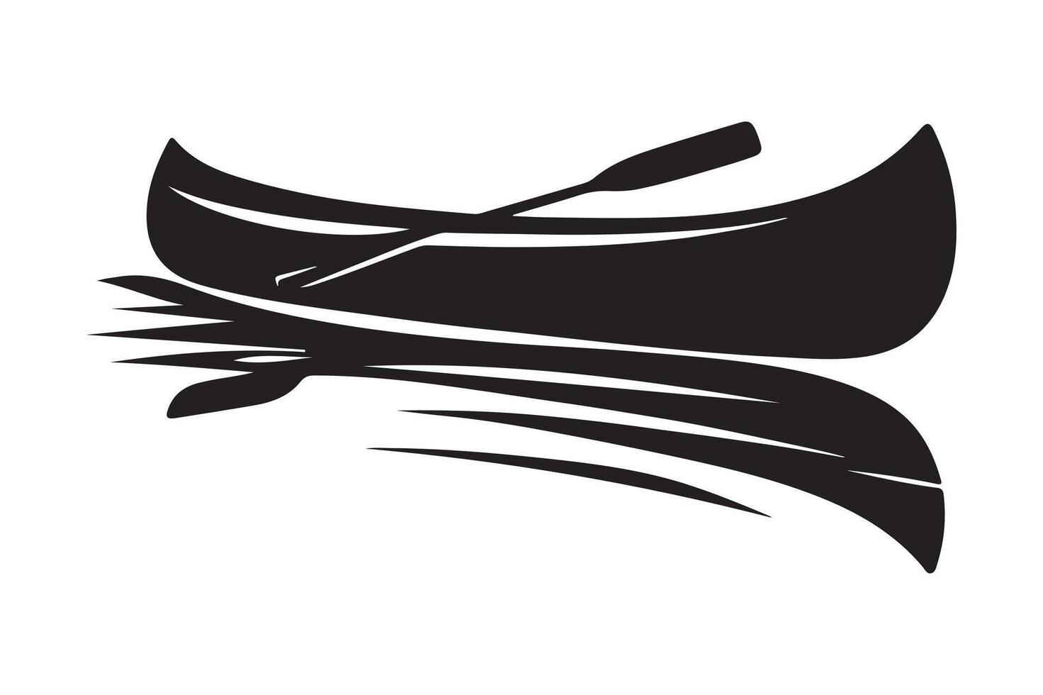 Canoe Silhouette Illustrations for Travel Guides and Outdoor Advertising vector