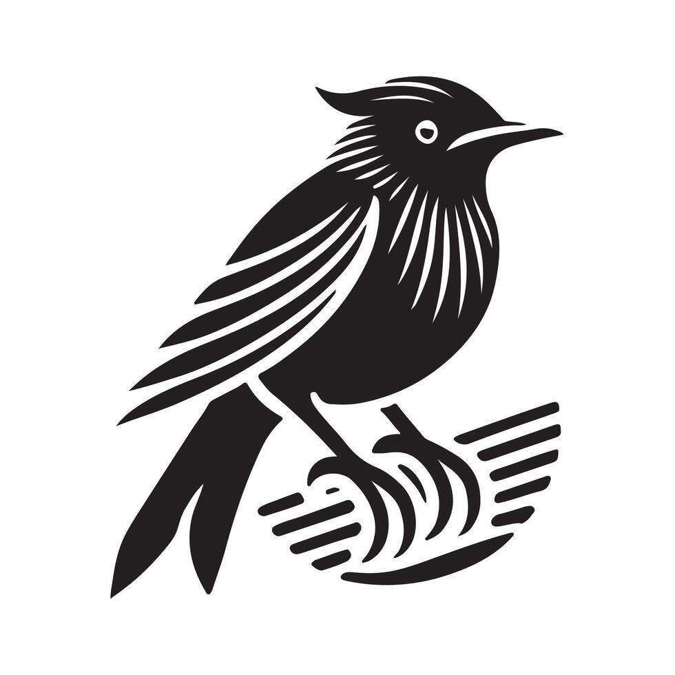 Black Collared Starling Silhouettes for T-shirt Designs and Merchandise vector