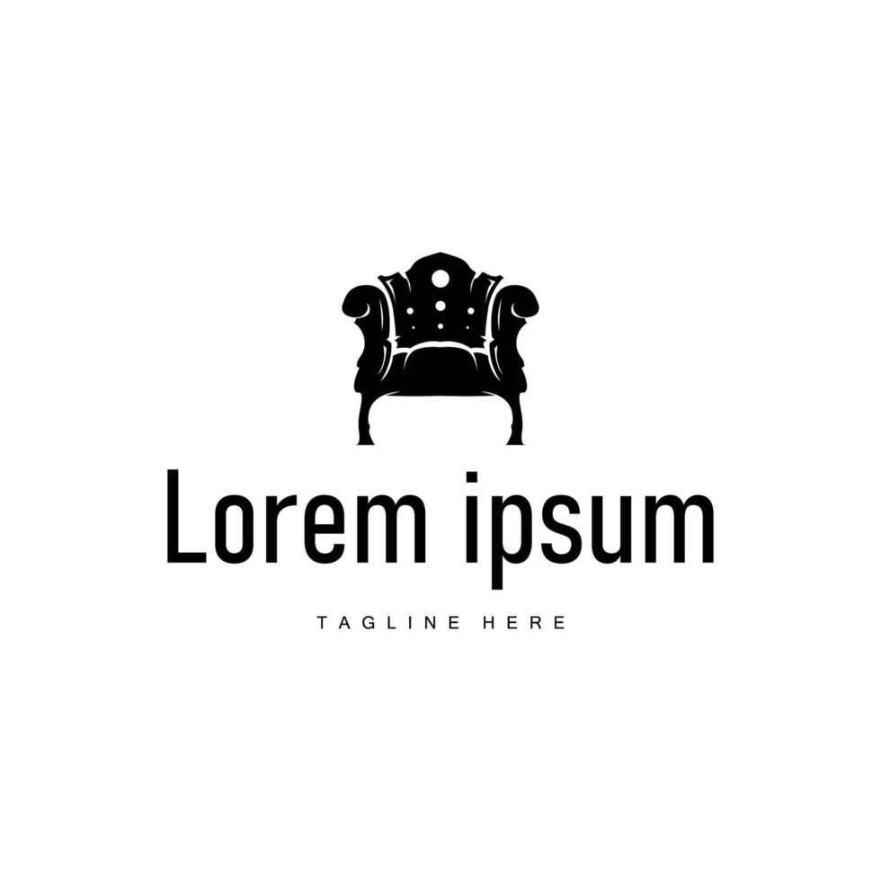 furniture logo simple silhouette sofa chair illustration vector