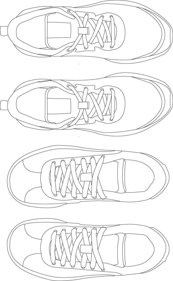 shoes icon isolated Running shoes line and icon, sneakers in different styles, Flat Silhouette Shoes or Sneakers Icon Set Isolated vector