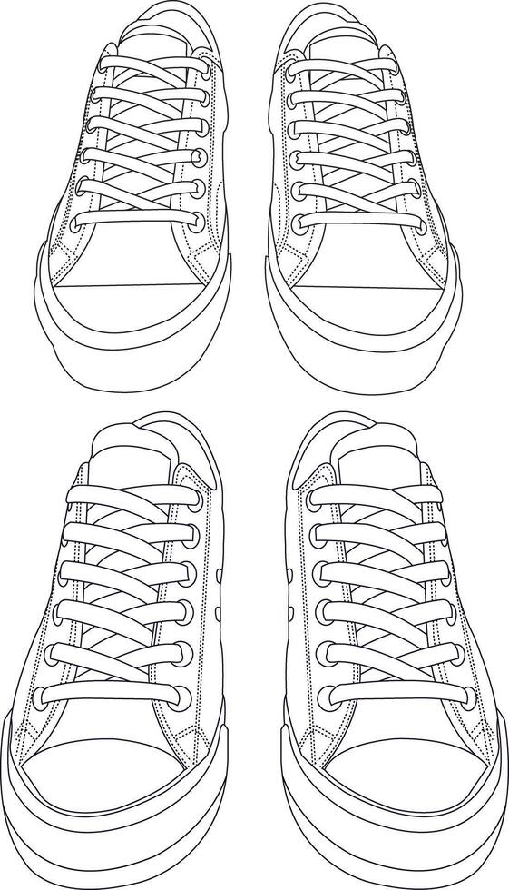 Set of Shoes sneaker outline drawing symbol icon. sneaker icon, shoe icon collection, sneaker icon simple Collection Men's footwear, new shoe illustration vector