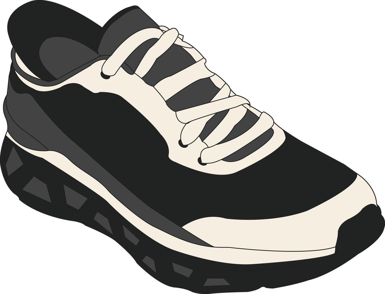 Sneakers outline drawing symbol icon. Set of shoes for training. Shoe sneakers illustration collection set. Shoes in flat style vector