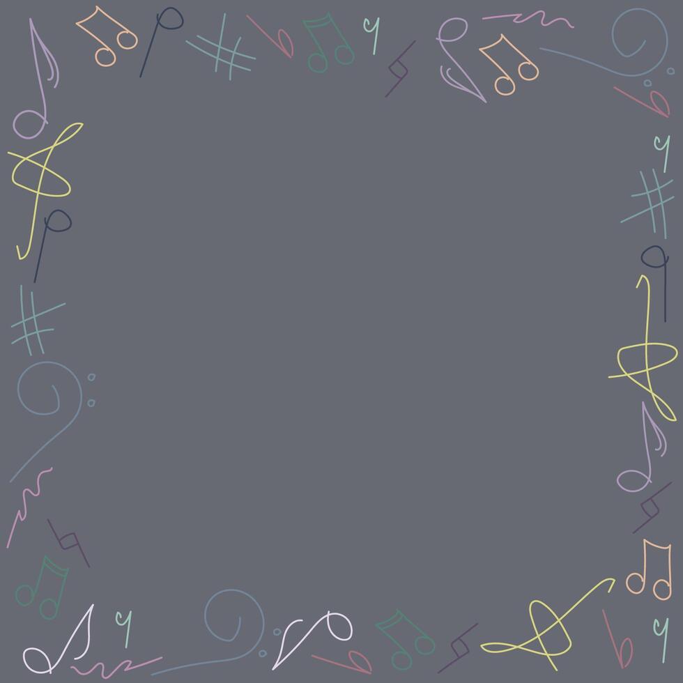multicoloured frame of musical symbols vector