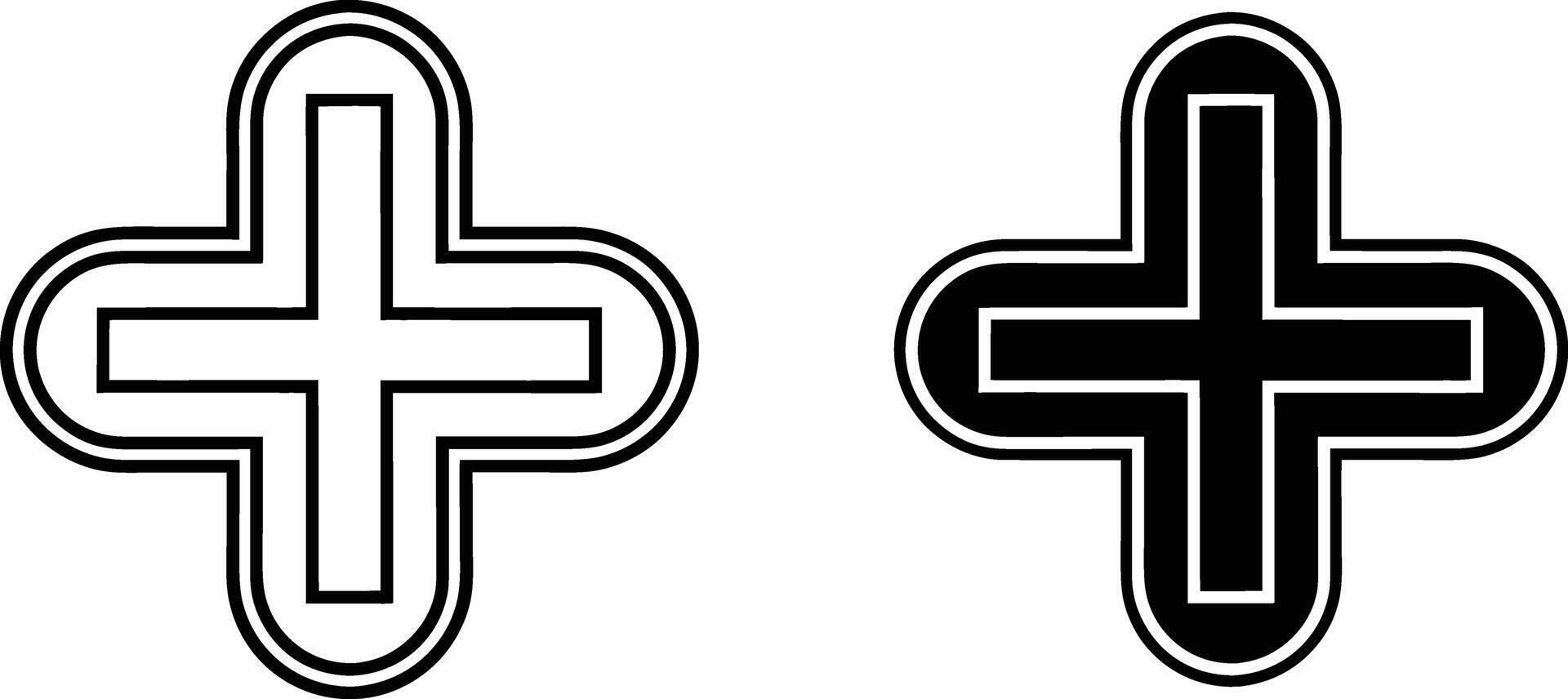 Cross Symbols Geometric, Religious, Design Elements, Black, White, Shapes vector