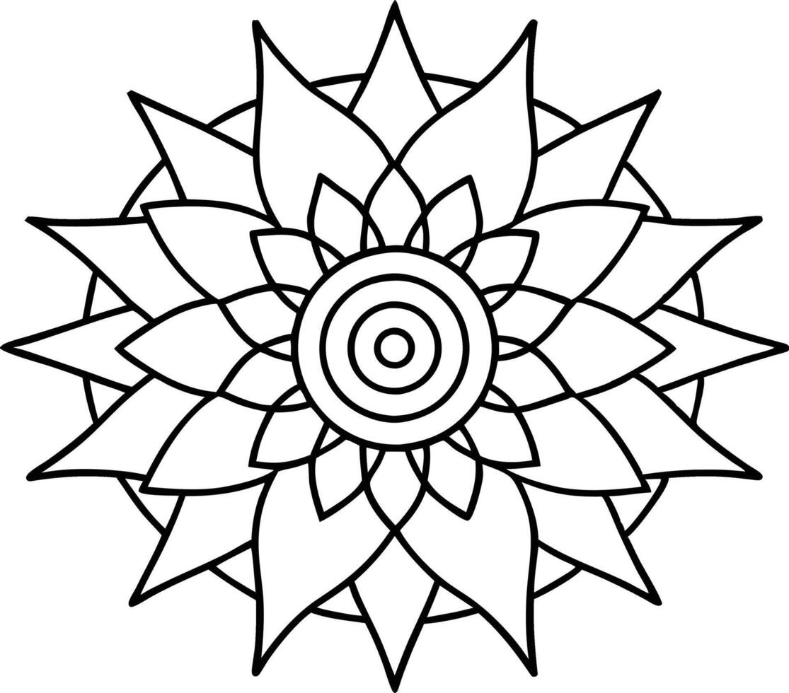 Circular Mandala Design Flower, Coloring, Art, Pattern, Symmetry vector