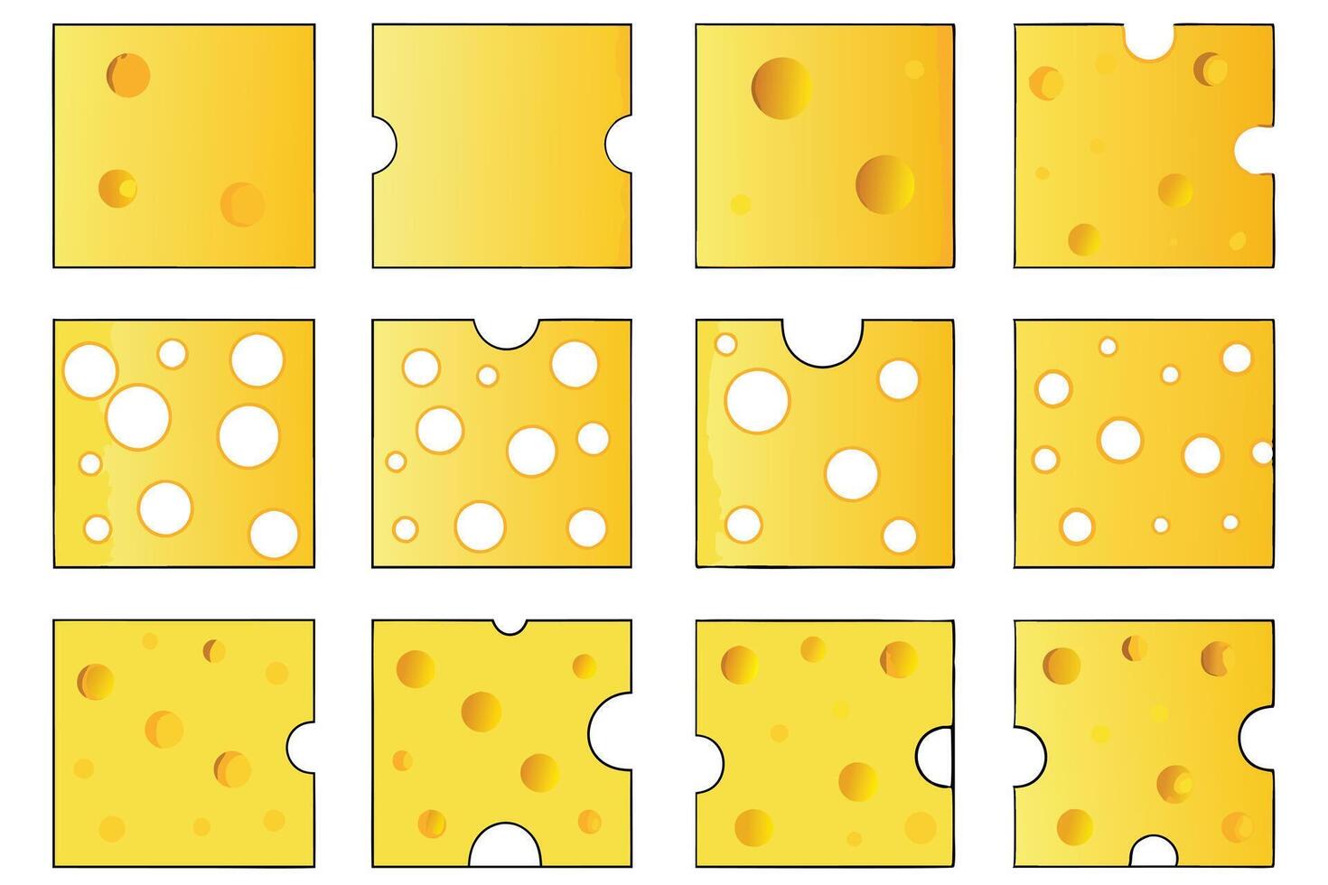 Swiss Cheese Variations Holes, Shapes, and Texture Display vector