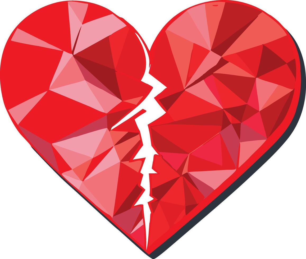 Explore intricate patterns symbolizing heartbreak's fragility and universal pain. vector