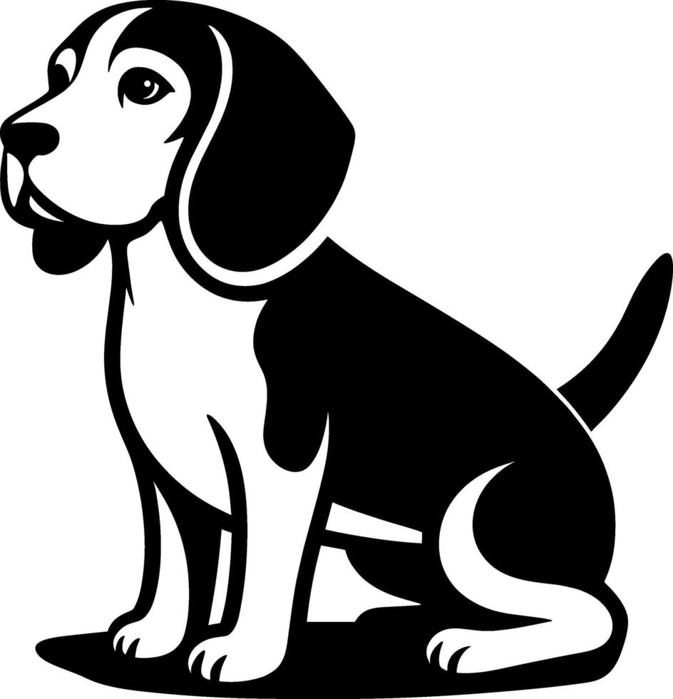 Beagle Dog Silhouette Outline vector