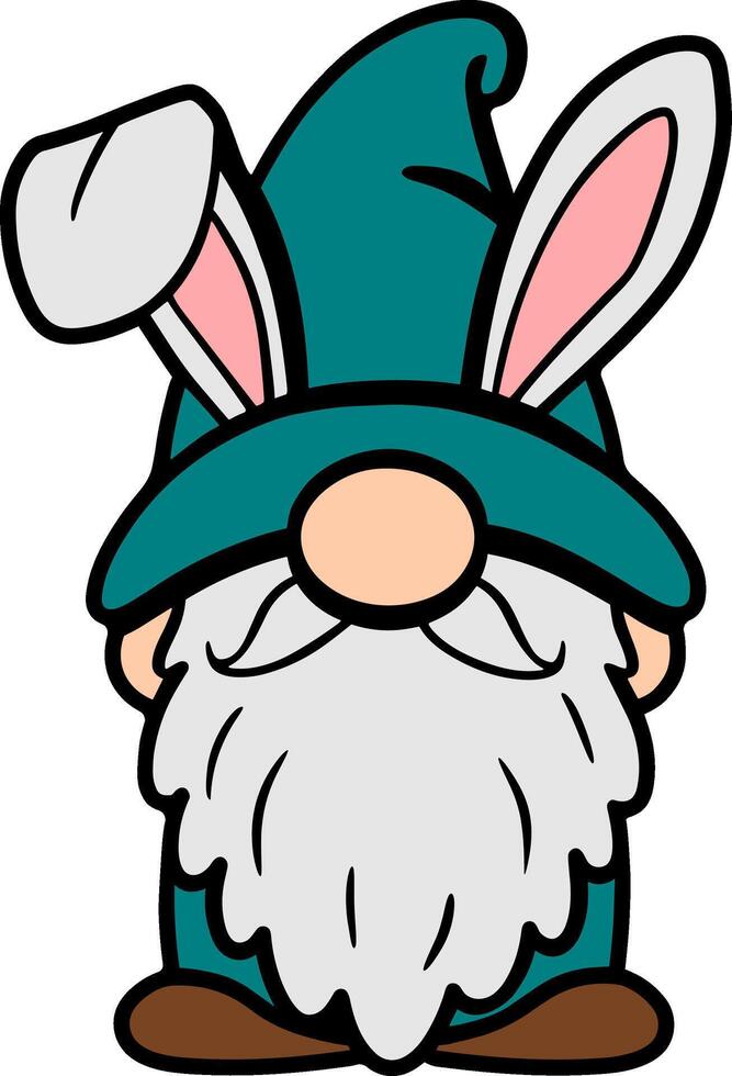 Easter Gnome with Bunny Ears vector