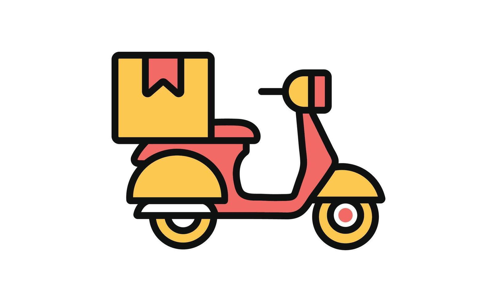 Scooter delivery icon, linear style pictogram isolated on white. Delivery symbol, logo illustration vector