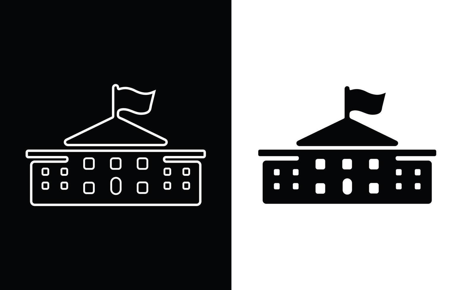 Government building icon Illustration. silhouette isolated on white background. vector