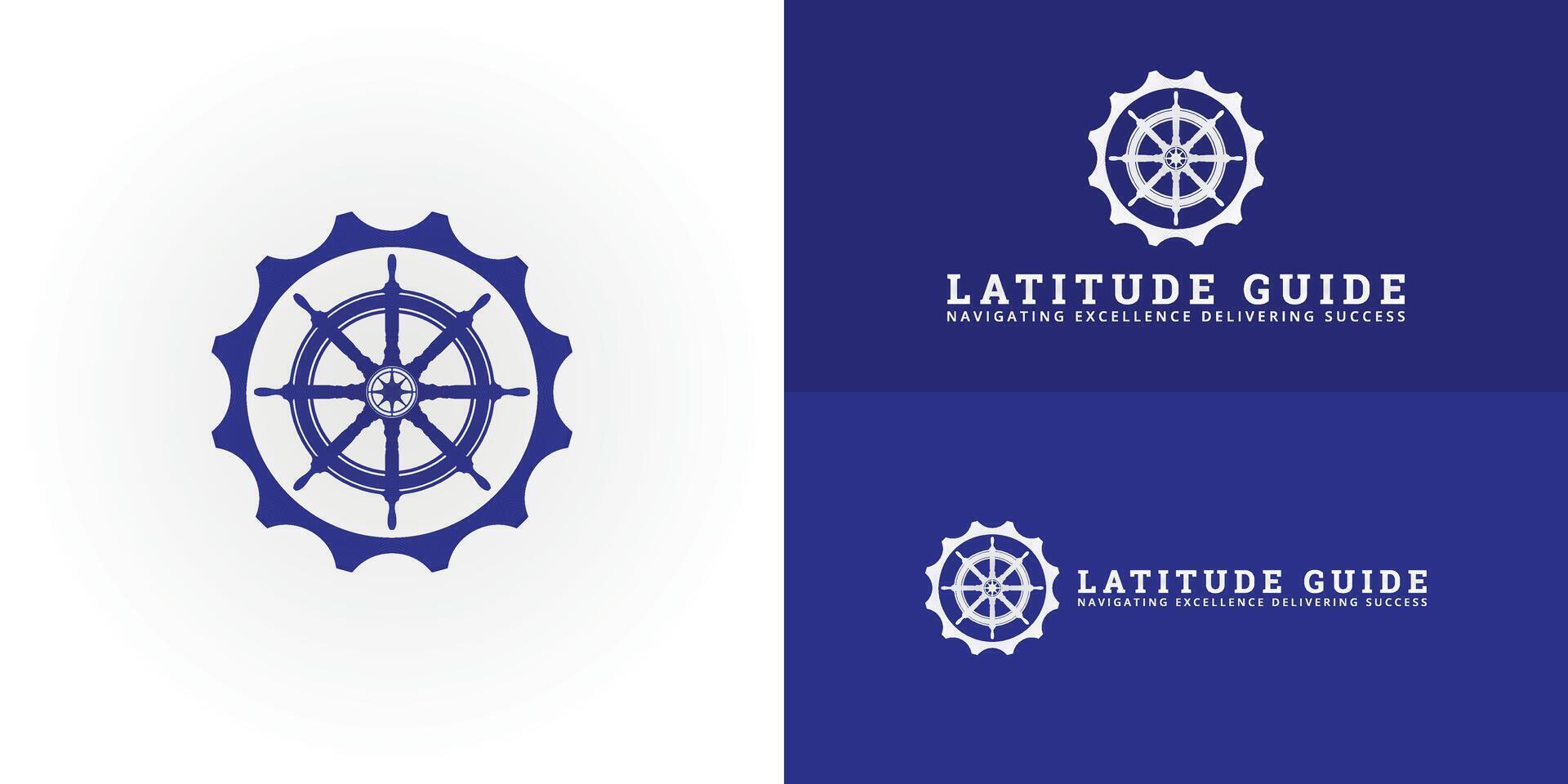 The dynamic logo design seamlessly integrates a classic ship's wheel with precision-crafted gear, creating a powerful and distinctive symbol. The logo is ideal for businesses in the maritime industry. vector