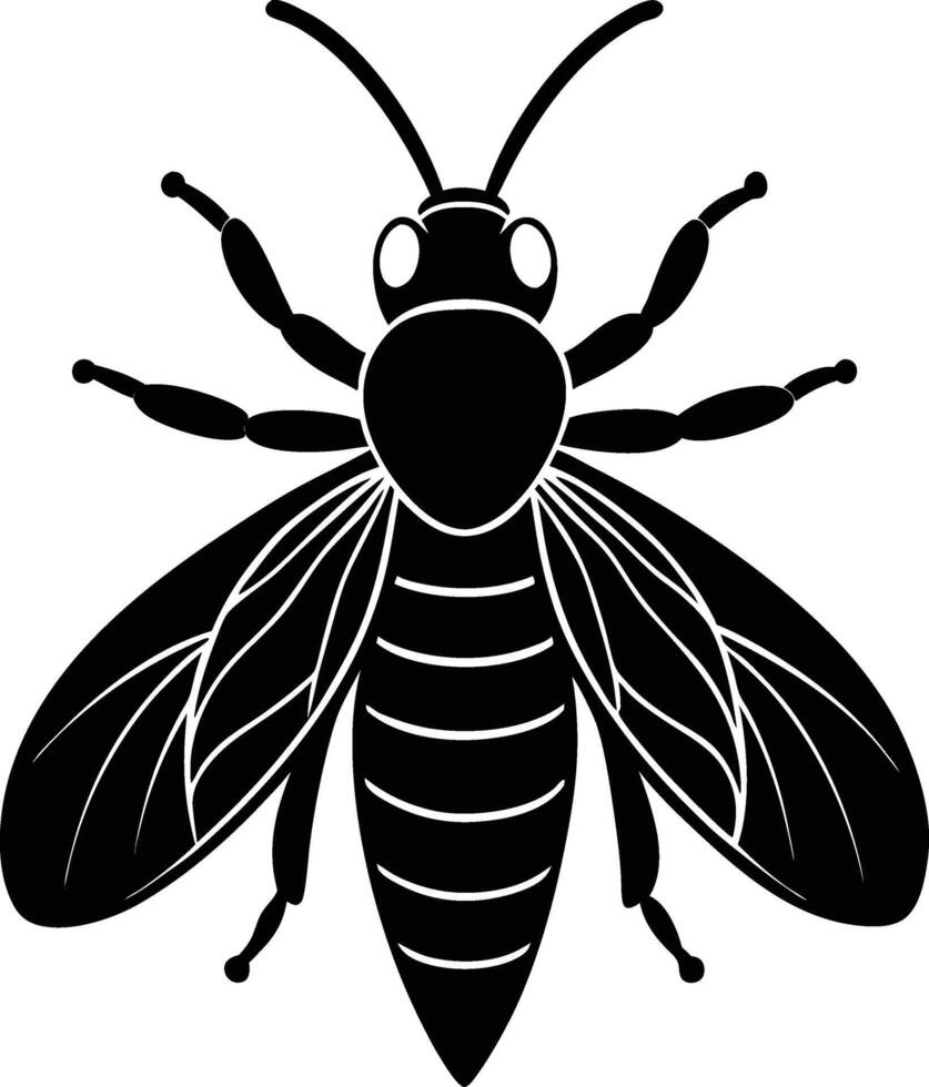 Sweat bee silhouette illustration vector