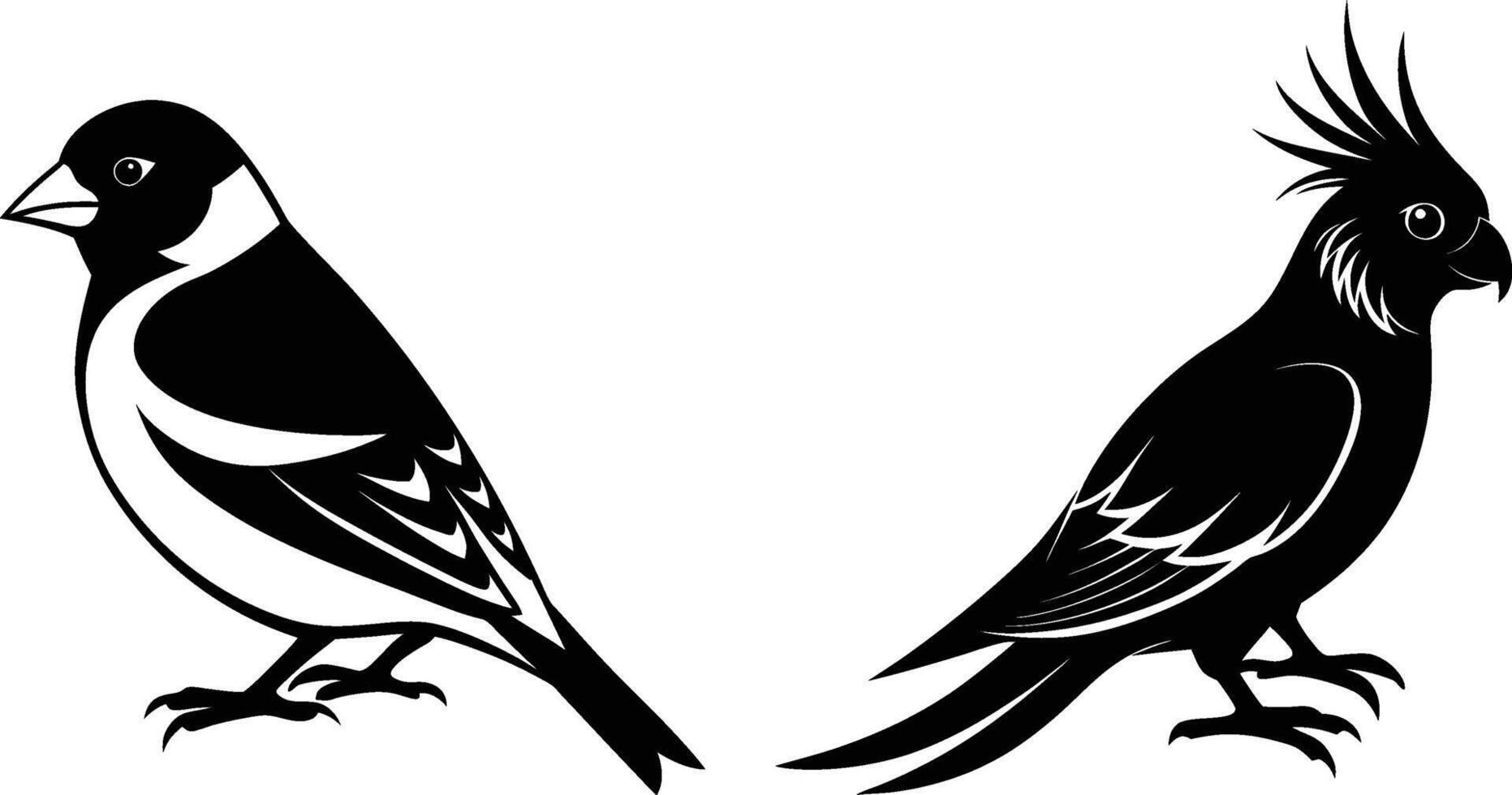 Two birds silhouette illustration vector