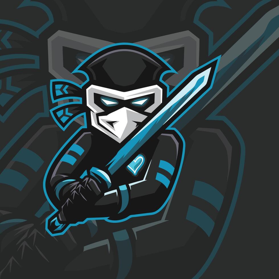 Ninja mascot logo design modern illustration vector