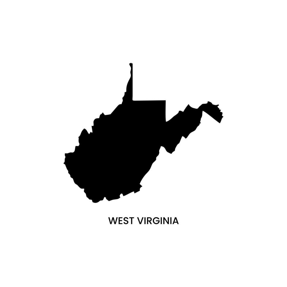 Map Of West Virginia Stock Illustration. vector