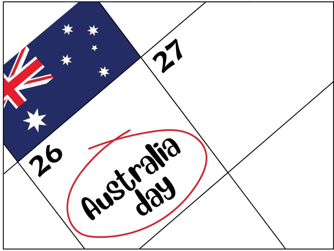 Australia day calendar reminder stock images. vector