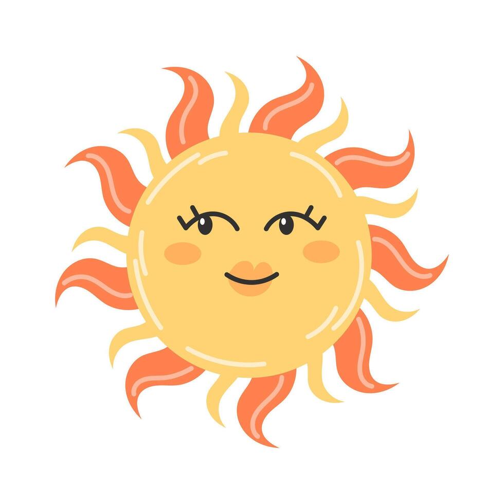 Friendly Sun with a Happy Face vector