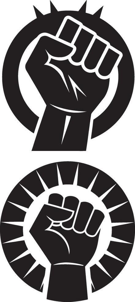 a black and white illustration of a clenched fist vector