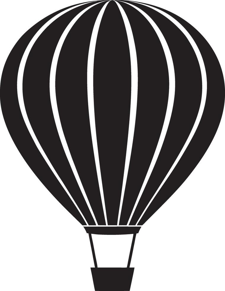 a black and white hot air balloon icon vector