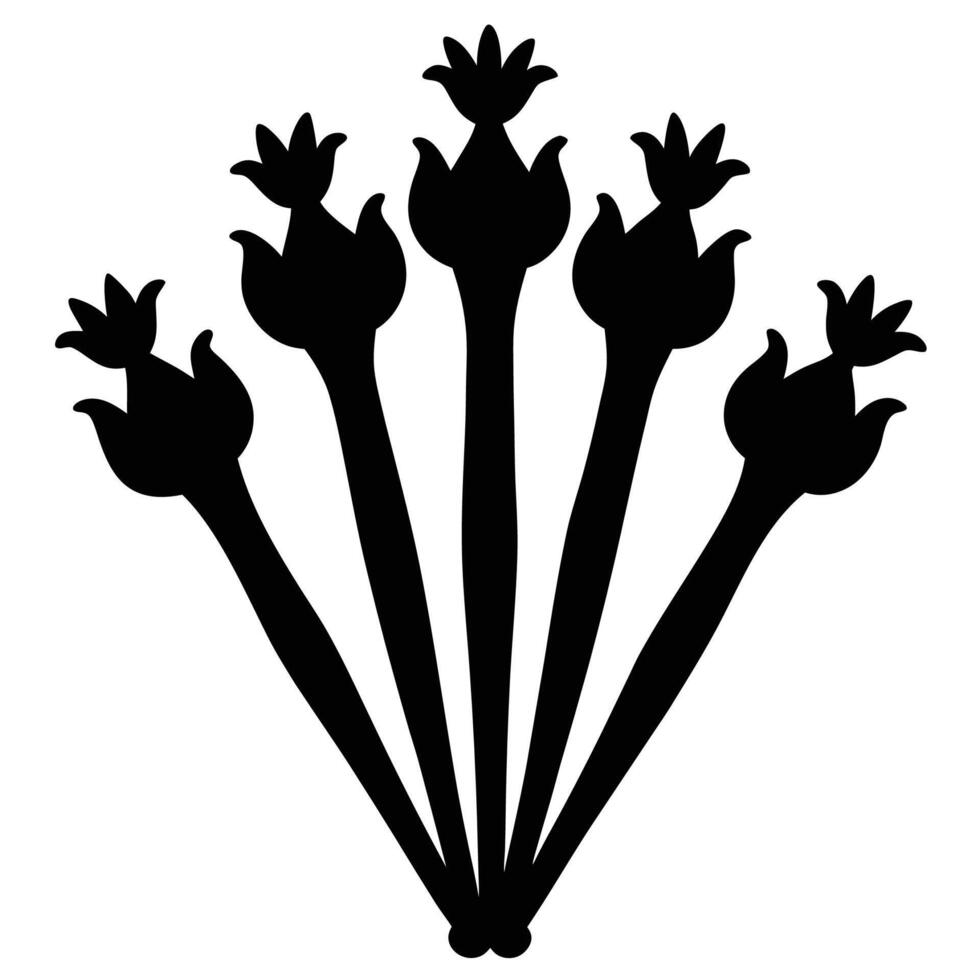 Clove black silhouette for spices design vector