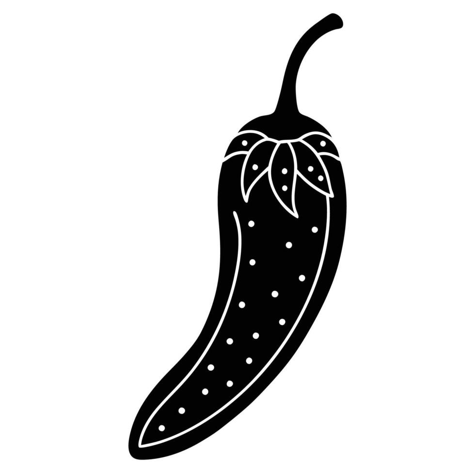 Classic chili silhouette for spice and culinary uses vector