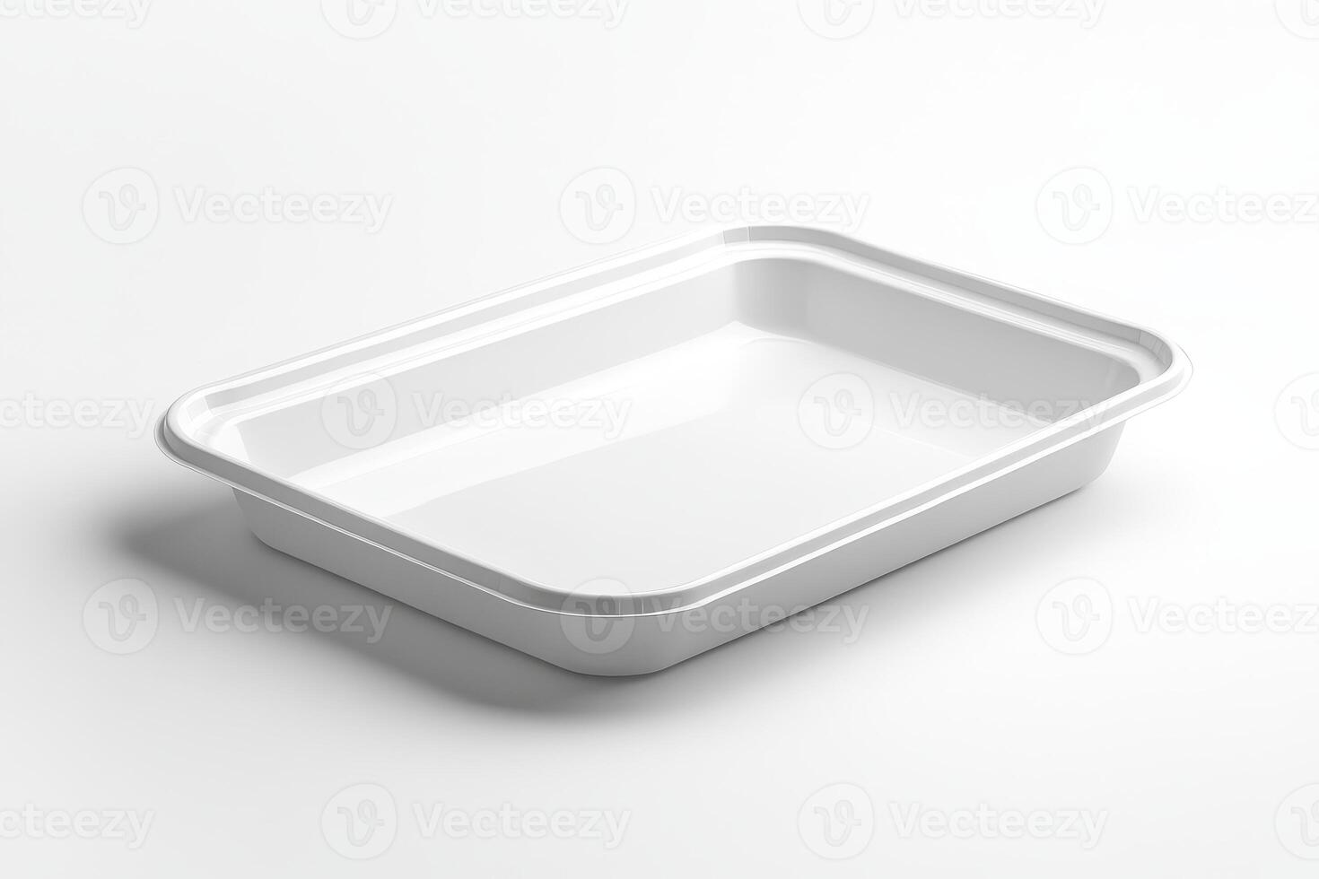 A white plastic tray with a white background photo