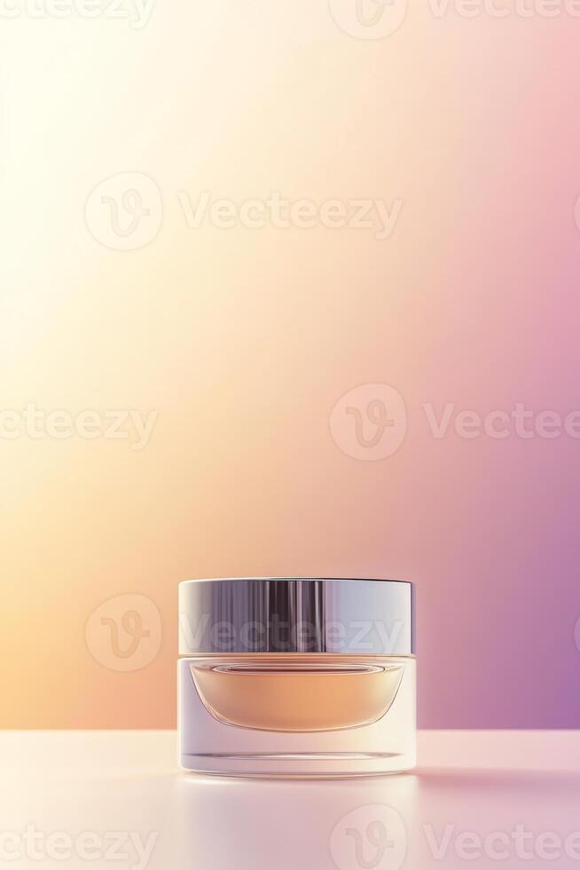Elegant skincare jar with a soft gradient photo