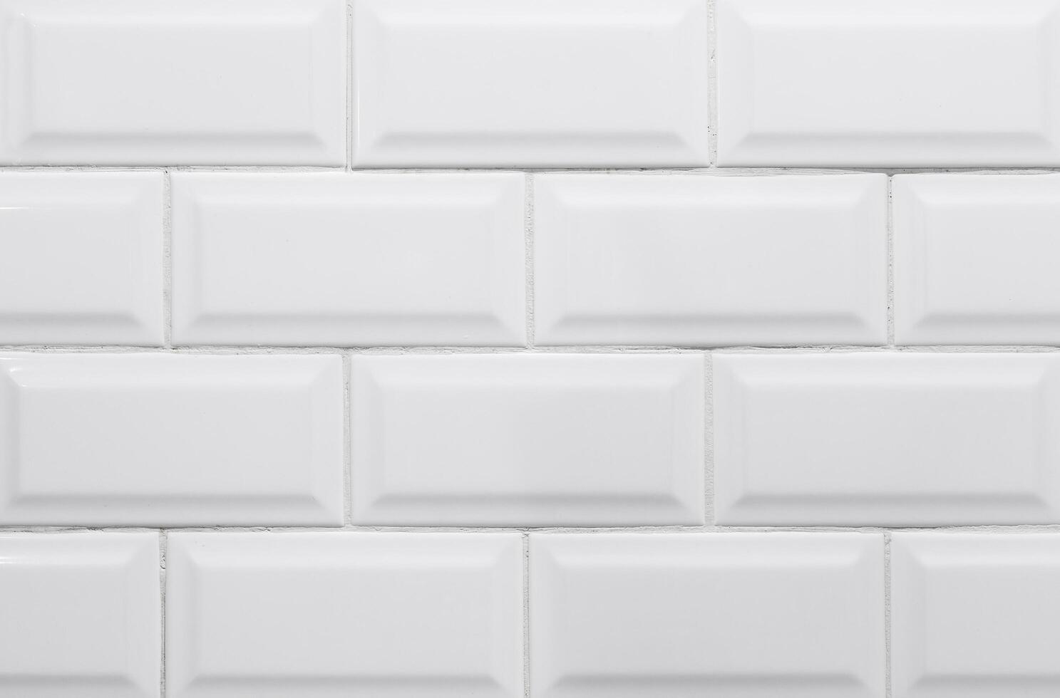 White ceramic brick wall background photo