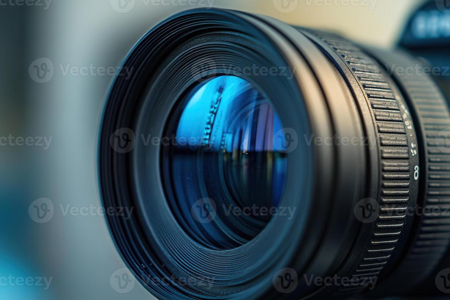 A macro photo of a camera lens