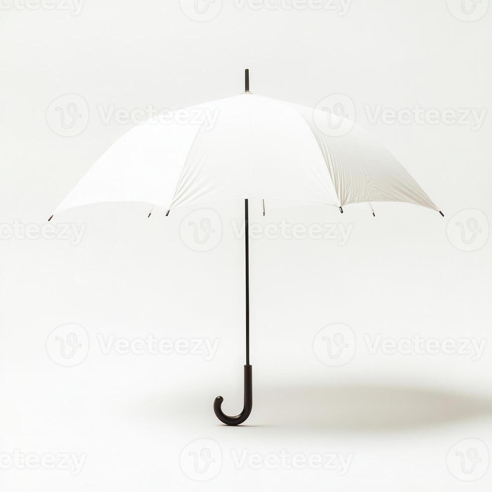 White umbrella, studio shot, plain background, protection photo