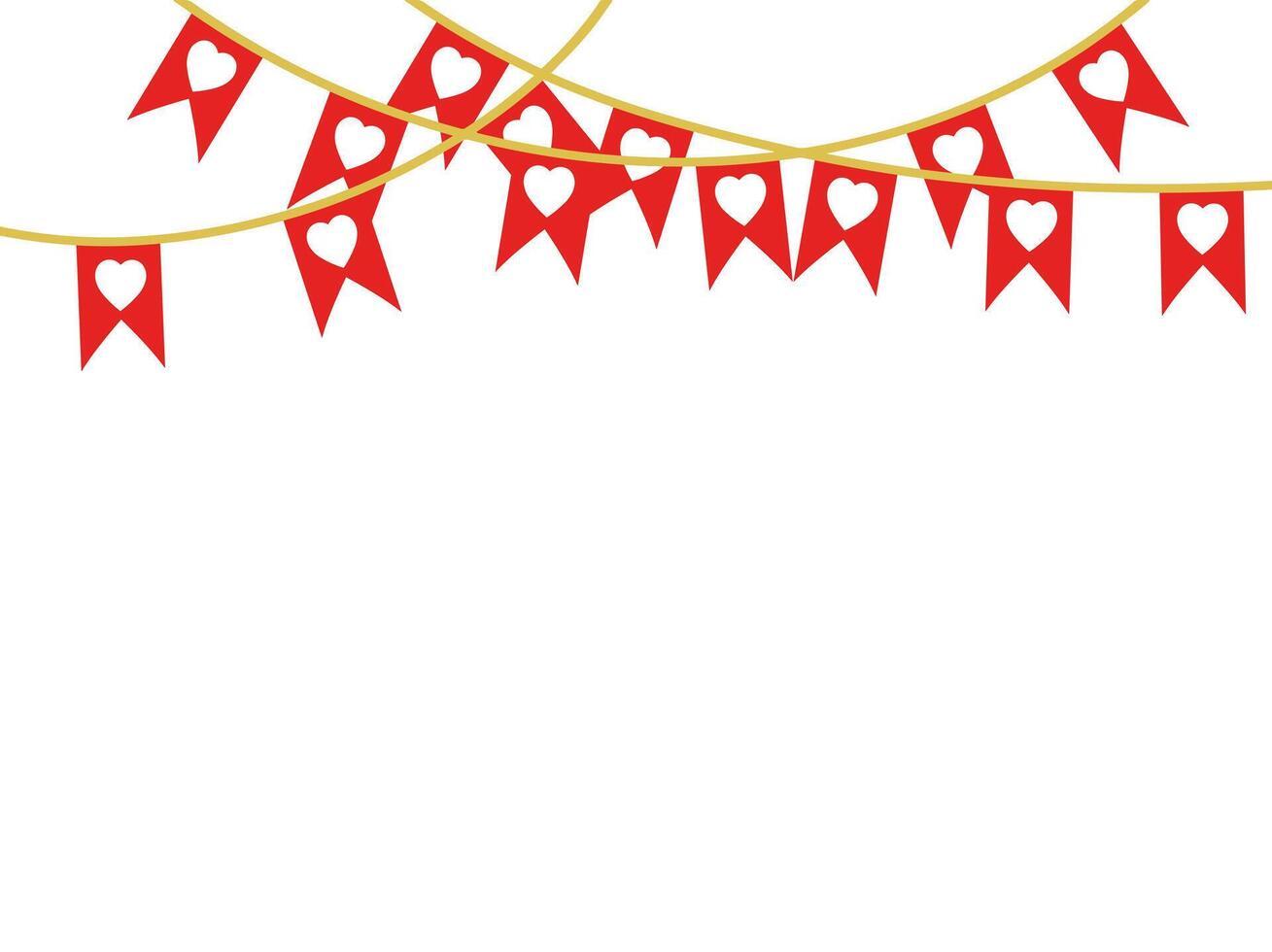 Hanging Heart Flag Valentine symbol vector