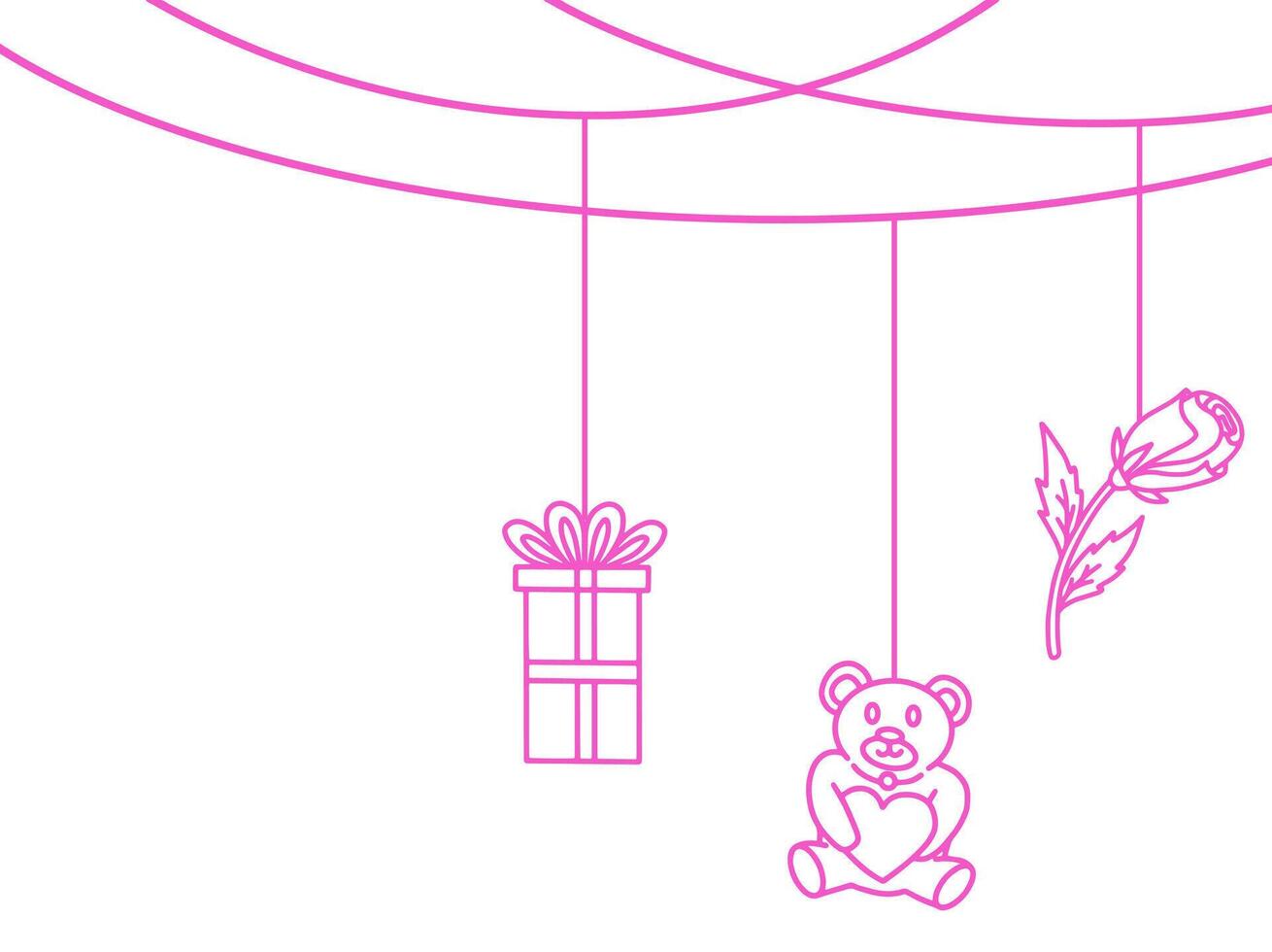 Valentines Day Line Art illustration vector