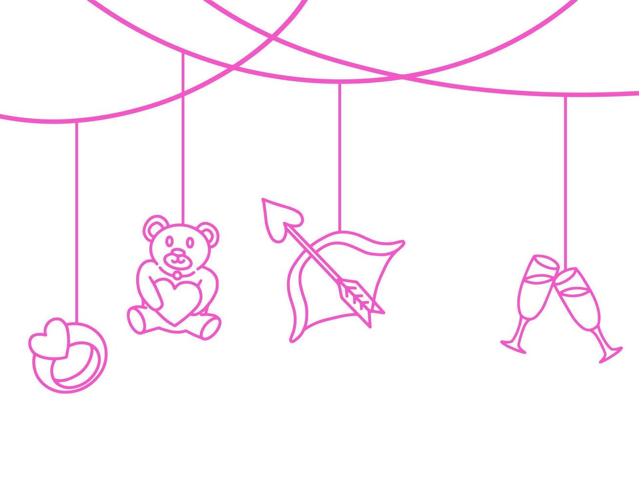 Valentines Day Line Art vector