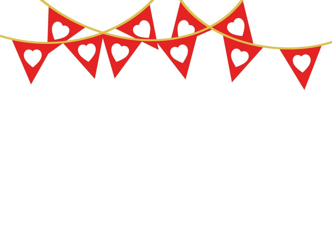 Flag Line Art Hanging Heart vector