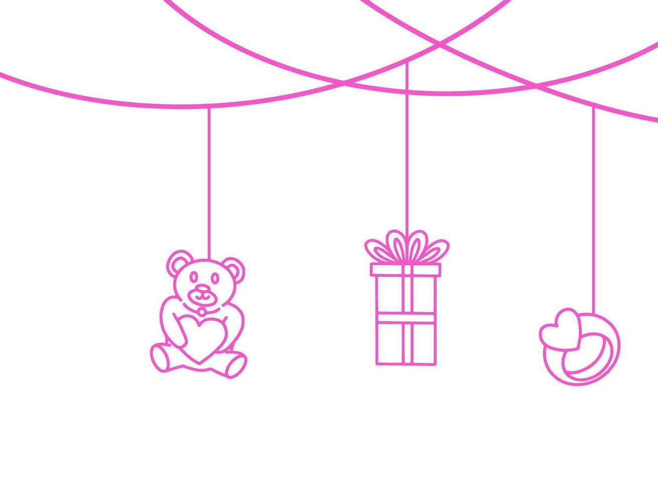 Valentines Day Corner Border vector
