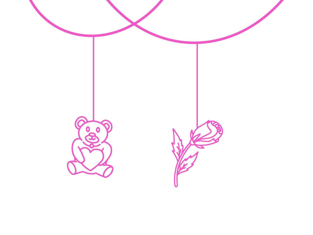 Valentines Day Line Art Corner Border vector