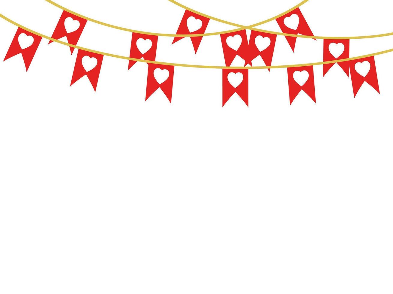 Hanging Heart Flag Valentine Day vector