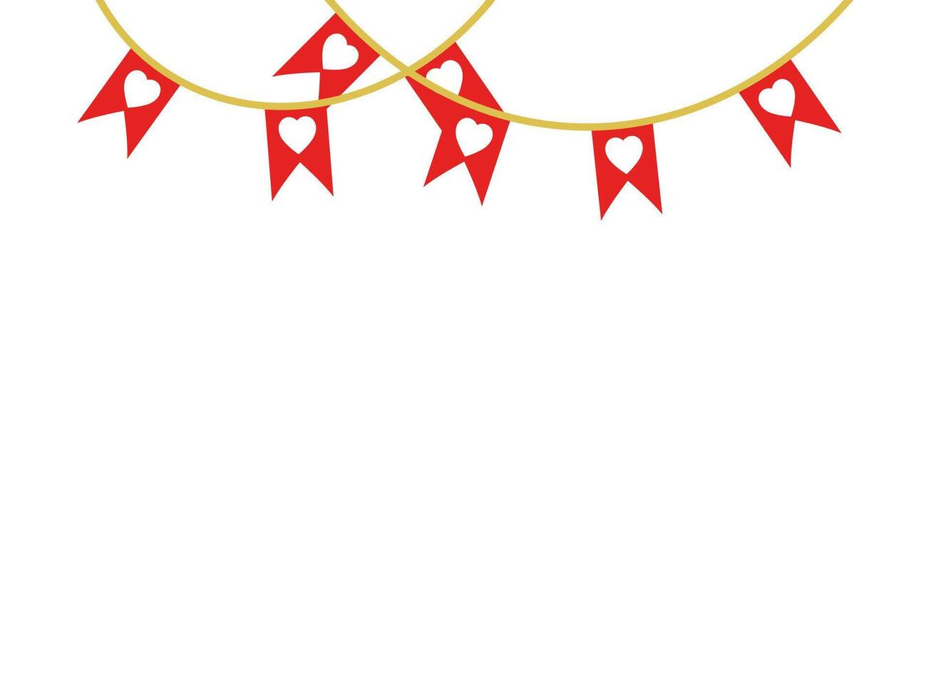Valentine Hanging Heart Flag vector
